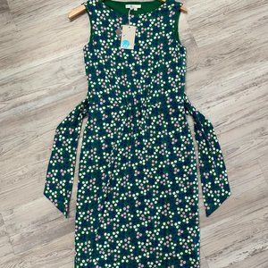 NWT Boden Green Print Midi Dress Sz 6